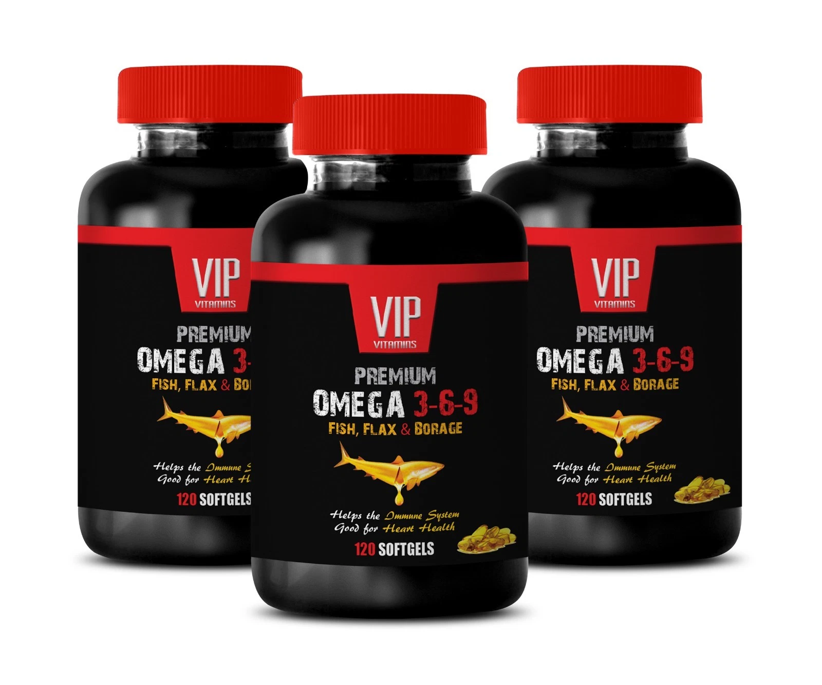 fish oil supplement - PREMIUM OMEGA 3 6 9 - packed with antioxidants 3 Bottles