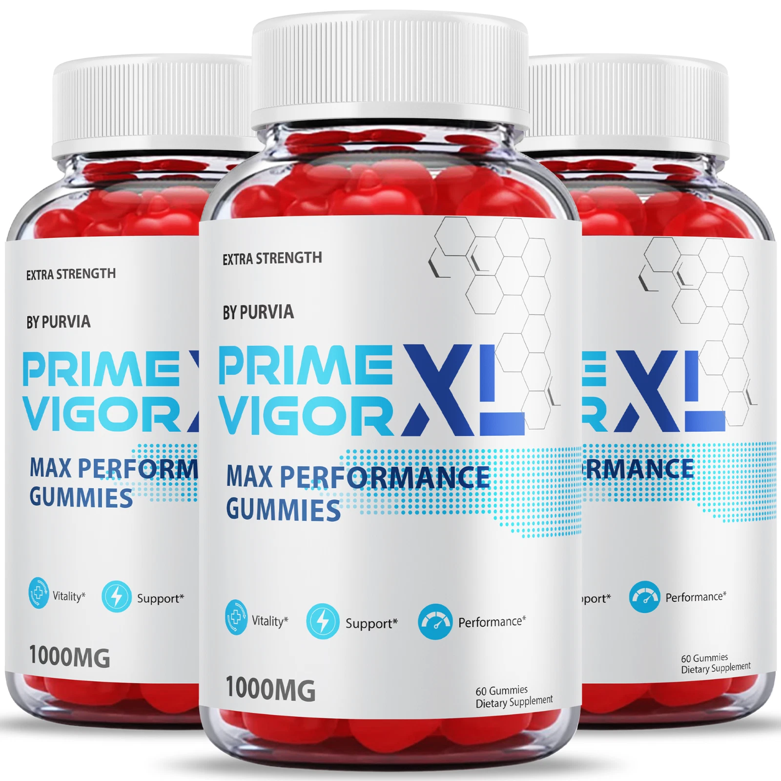(3 Pack) Prime Vigor XL Gummies for Men Extra Strength Formula Wellness Support