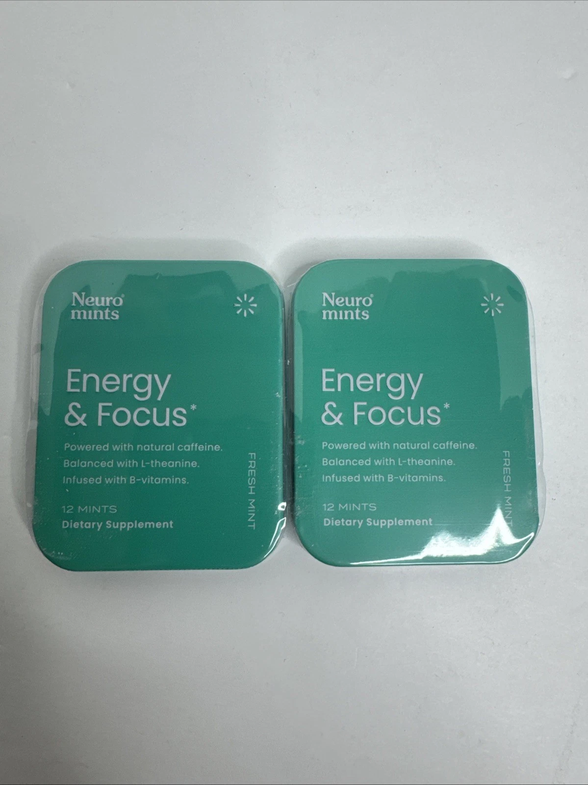 Neuro Mints L-theanine B-12 Nootropics Caffeine 2pk 12 pcs Boost Energy & Focus