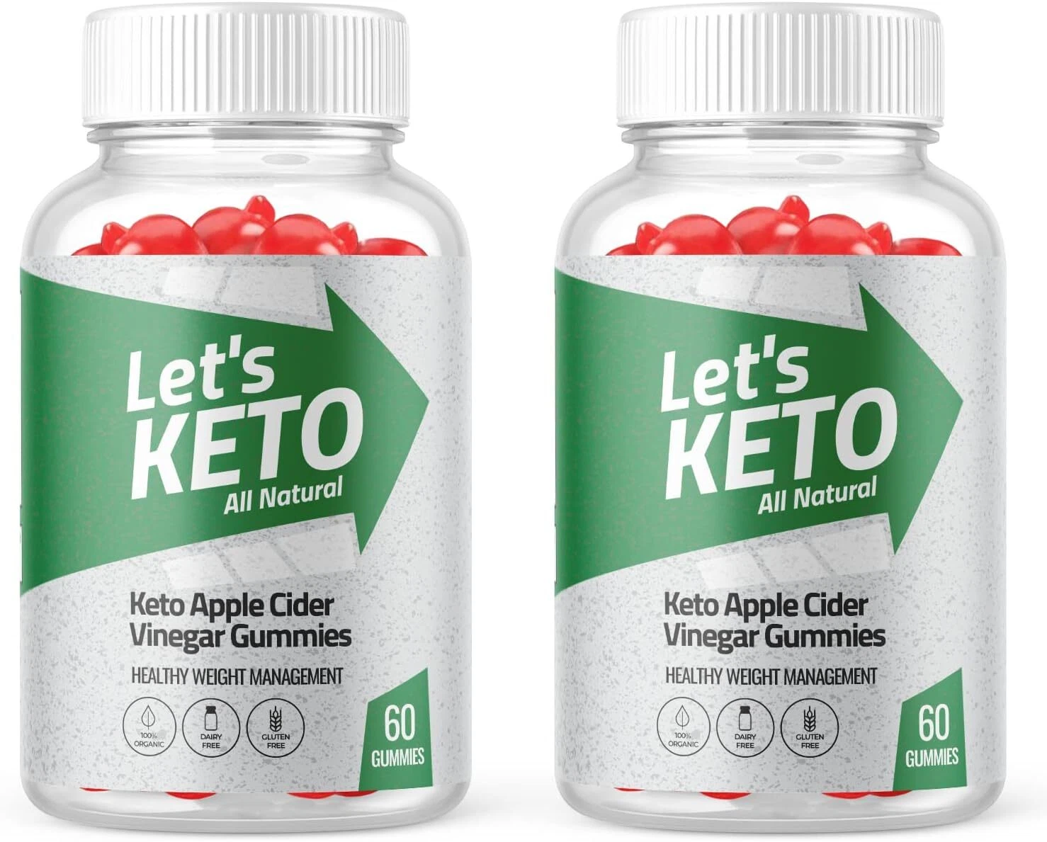 (2 Pack) Let's Keto Gummies, Lets Keto ACV Gummies Weight Loss (120 Gummies)