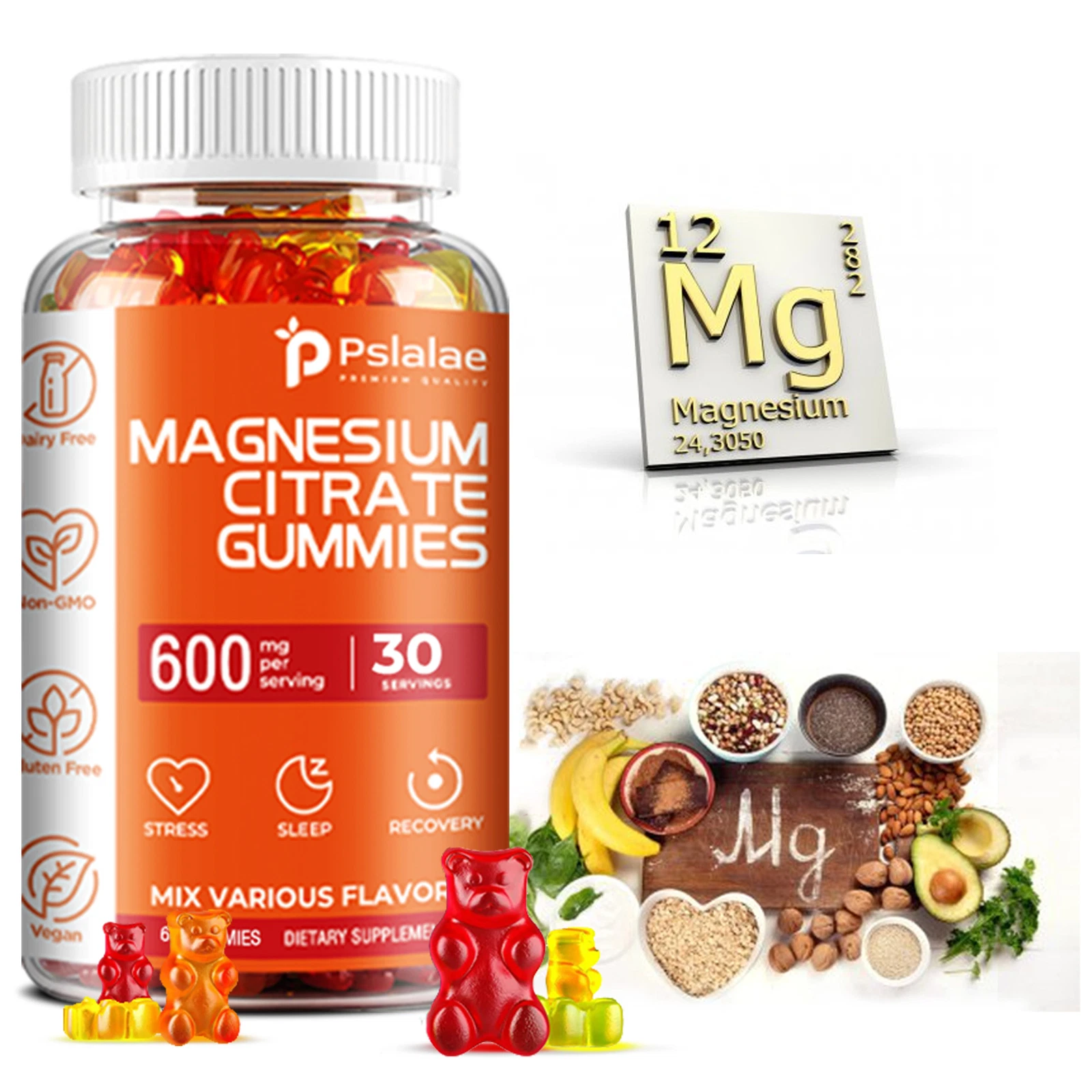 Magnesium Citrate Gummies - for Muscle, Nerve,Cardiovascular Health,Joint Health