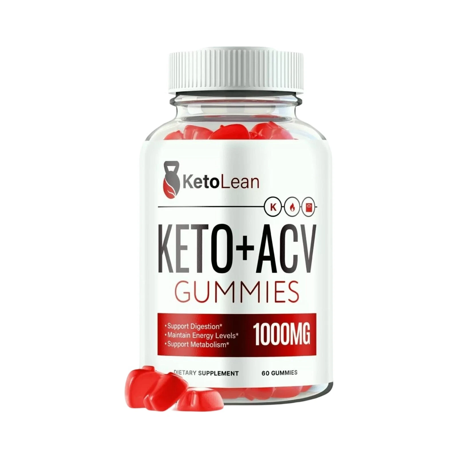Keto Lean ACV Gummies, KetoLean Gummies for Weight Loss (60 Gummies)