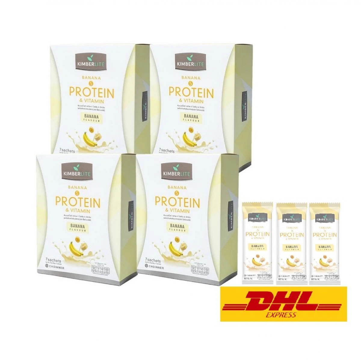 4X Kimberlite 5 Protein Vitamin Banana Flavor Health Skin Good Shape [4 Boxes]