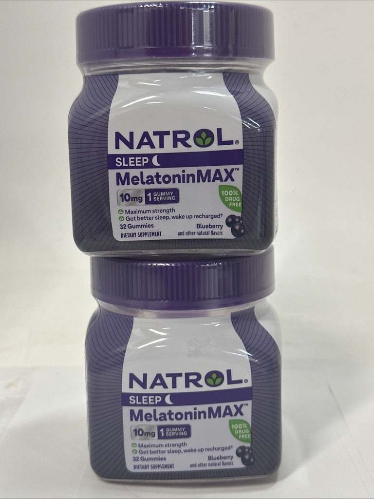 2pk Of Natrol Sleep MelatoninMAX 10mg 32ct Each (64) BB11/25