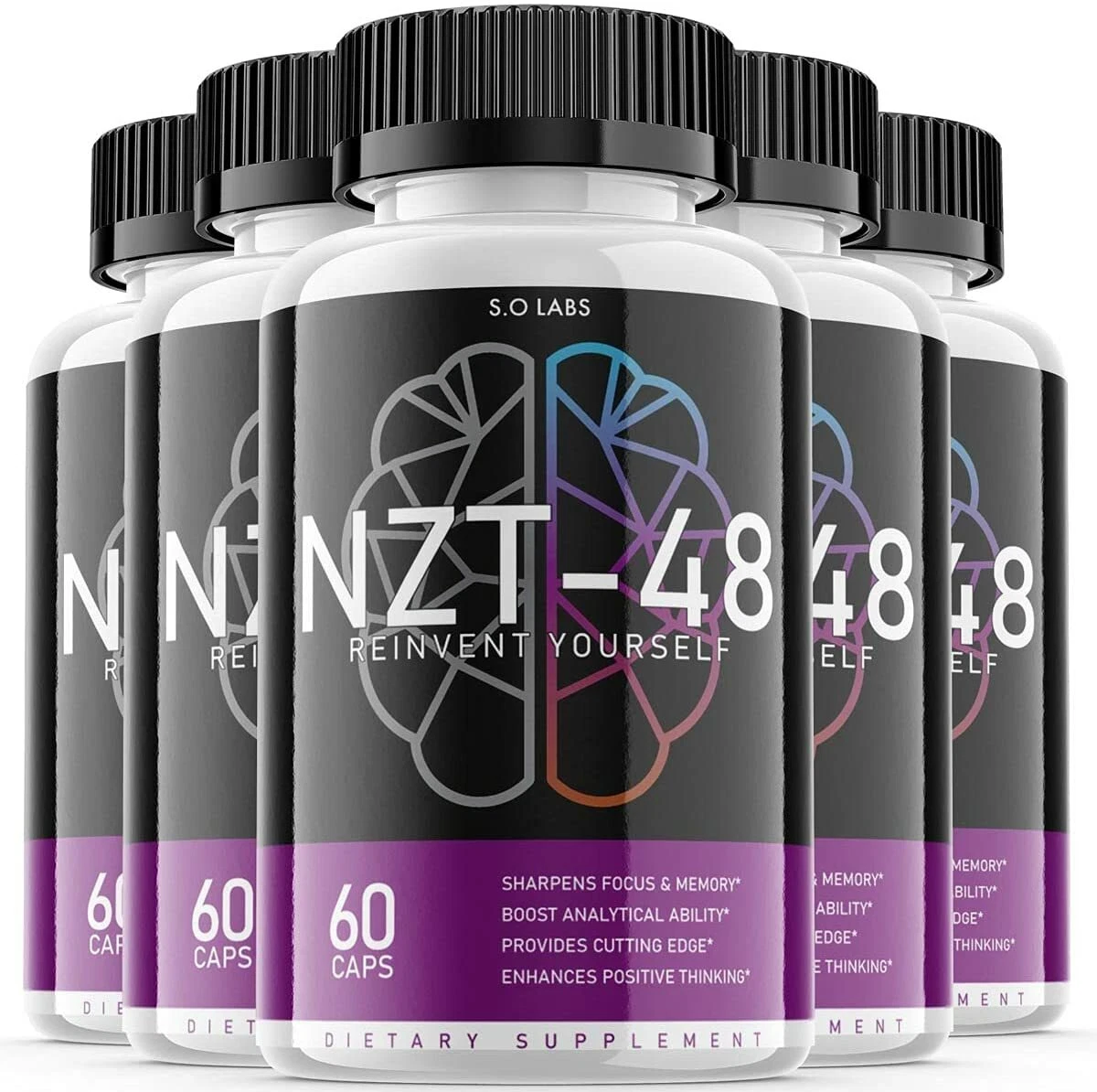 5-NZT-48 BrainBooster, Focus, Memory, Function, Clarity Nootropic Supplement