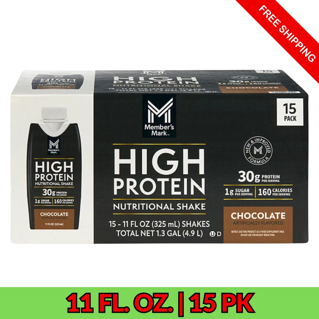 High Protein Nutritional Shake 30g –Chocolate Flavor, 15 Ct |Keto-Friendly Drink