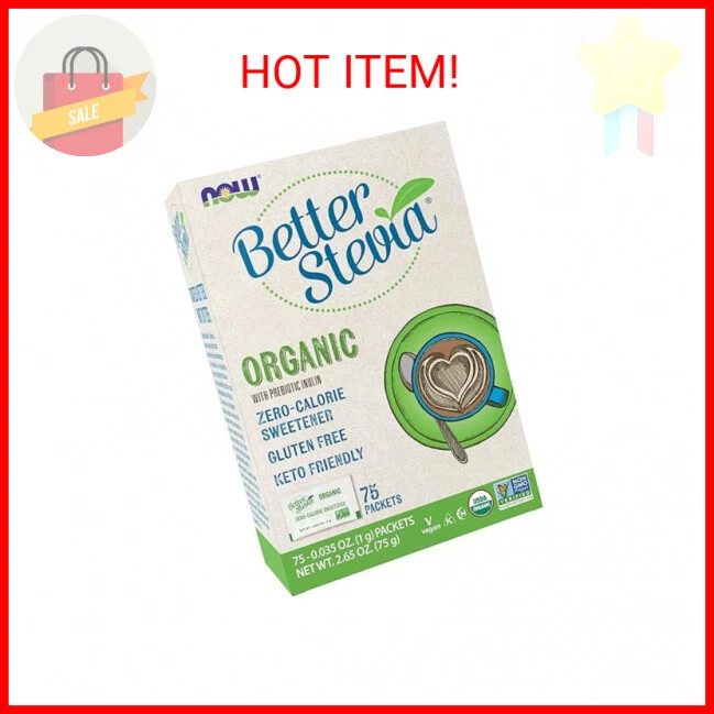 NOW Foods Organic Better Stevia, 75 Packets