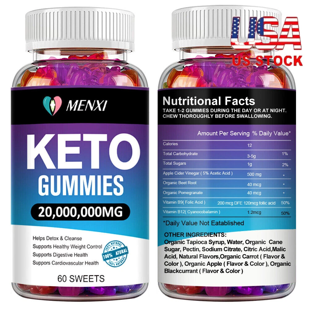 Keto Slimming Gummies Max Strenght Fat Burner Appetite Suppressant Diet 60 Gummy