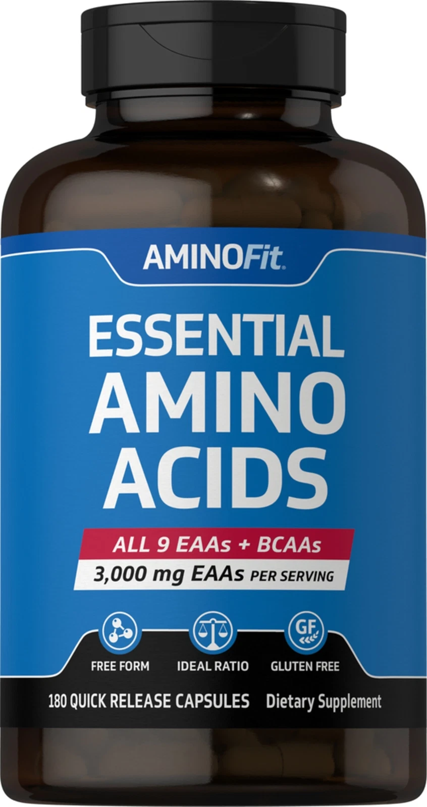 Amino Acid Supplement | 180 Capsules | AminoFit Complex | by Fitness Labs