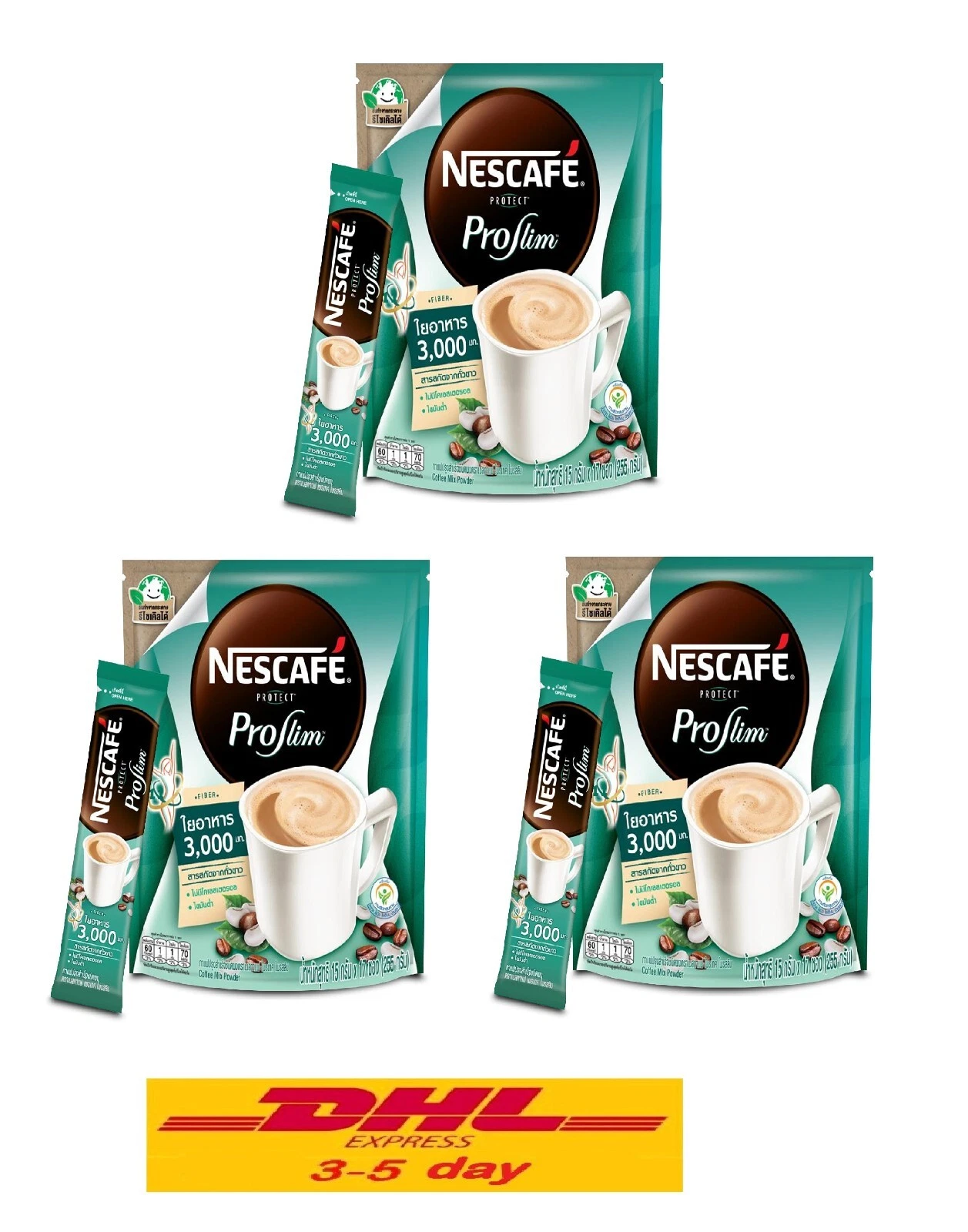 3xNESCAFE Protect Proslim Diet Slimming Weight loss Instant 3 in 1 Coffee Sachet