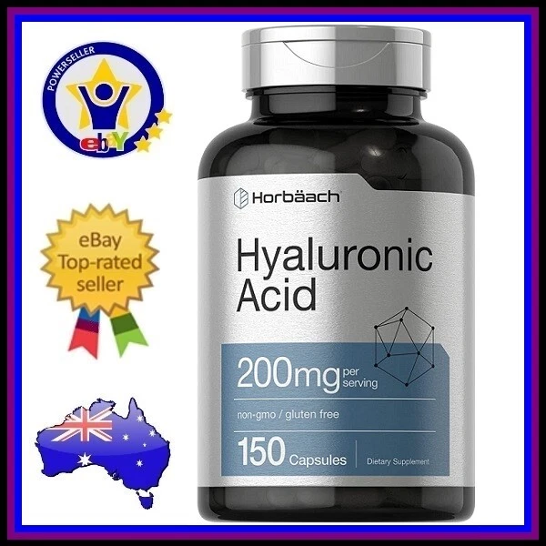 HYALURONIC ACID 200mg Anti-Aging Skin Joint Health Support HORBAACH 150 Capsules