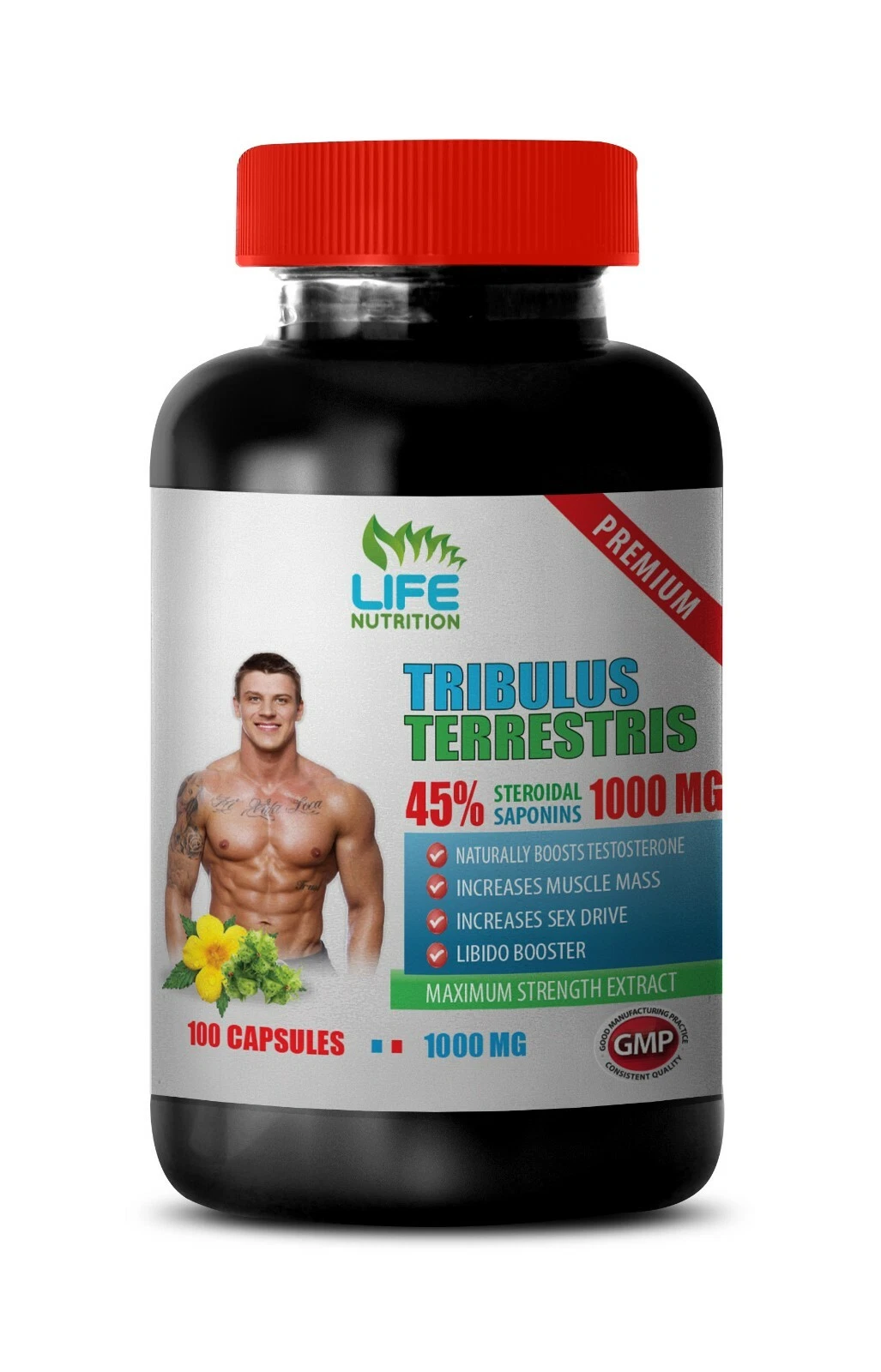 dietary natural supplement - TRIBULUS TERRESTRIS 45% - boost 1 Bottle 100 Caps