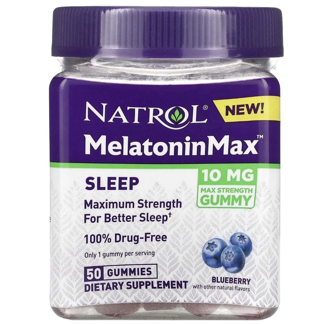 MelatoninMax, Sleep, Blueberry, 10 mg, 50 Gummies