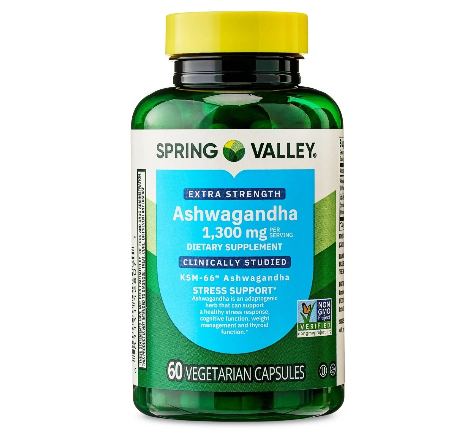 Spring Valley Extra Strength Ashwagandha Vegetarian Capsules, 1300 mg 60 count