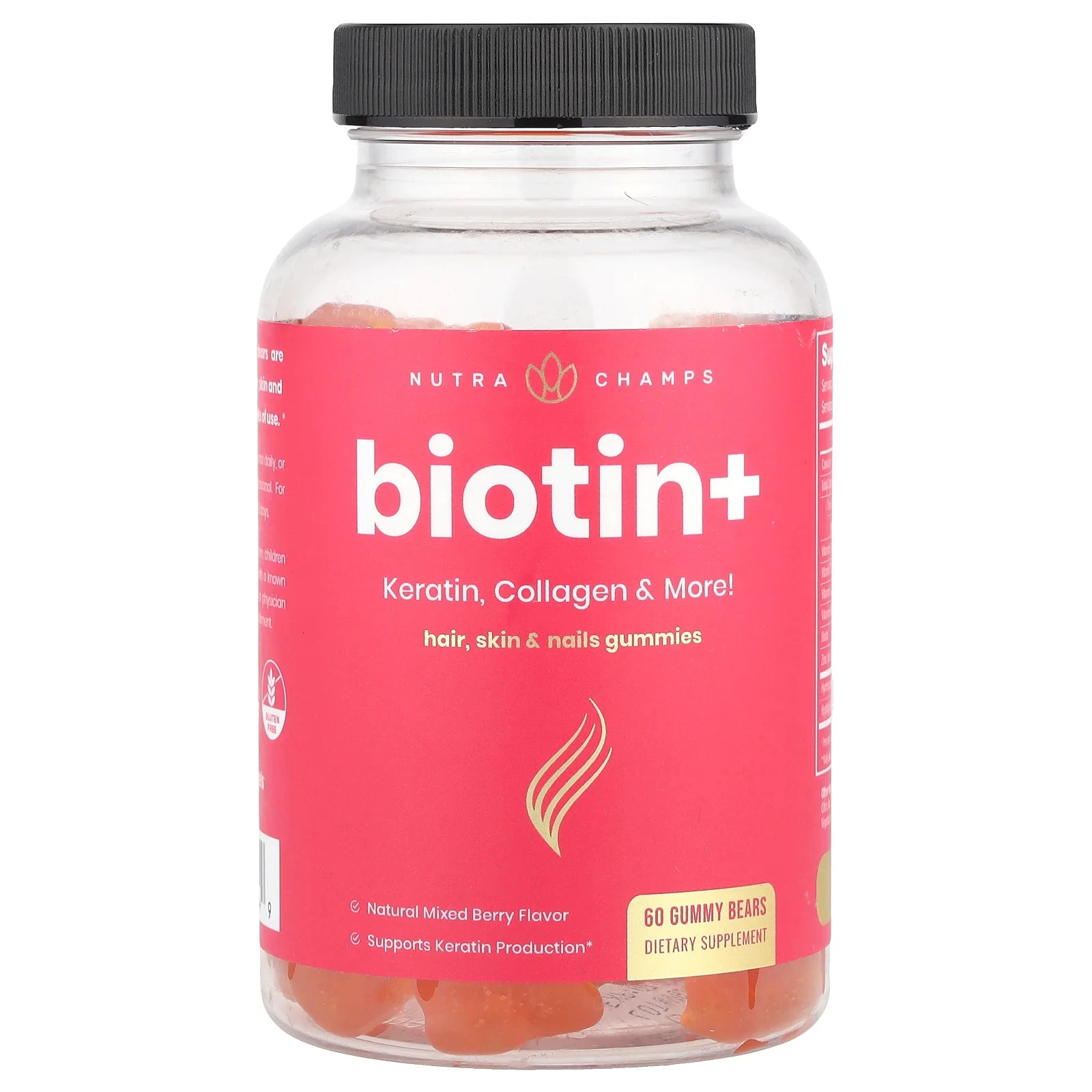 Biotin+, Mixed Berry, 60 Gummy Bears