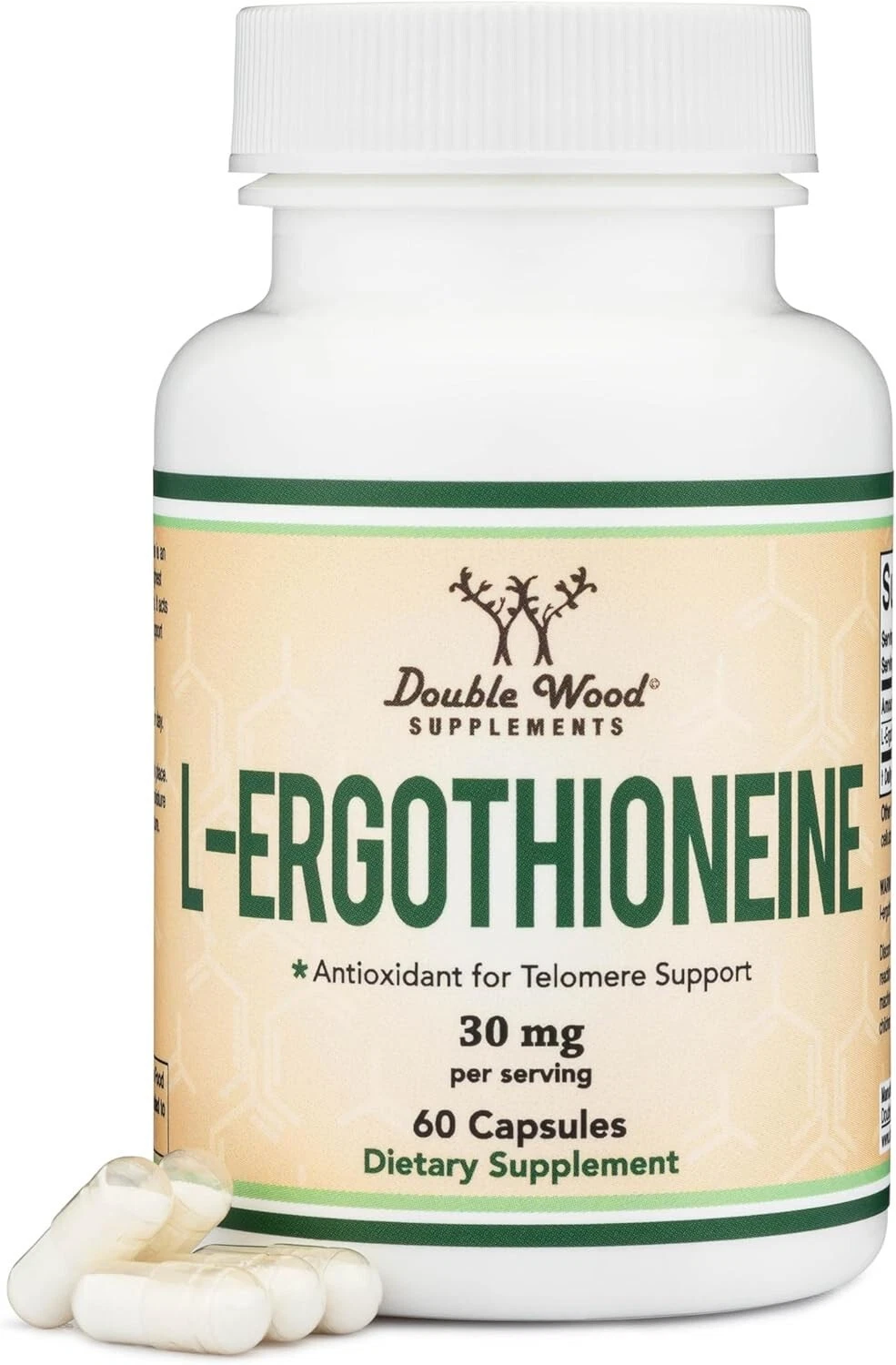 Ergothioneine Supplement (EGT) 30Mg of Pure, Plant-Based L-Ergothioneine per Cap