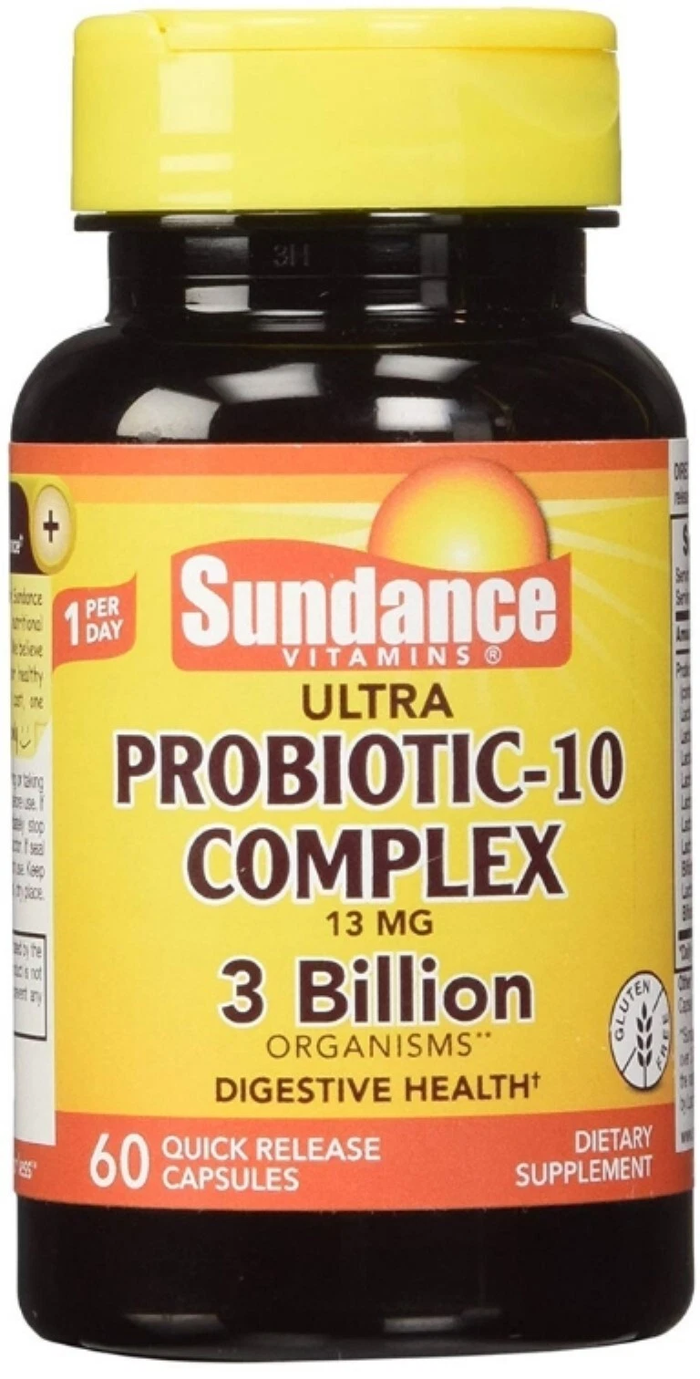 Sundance Vitamins Ultra Probiotic-10 Complex Quick Release Capsules 13 mg 60 Ct