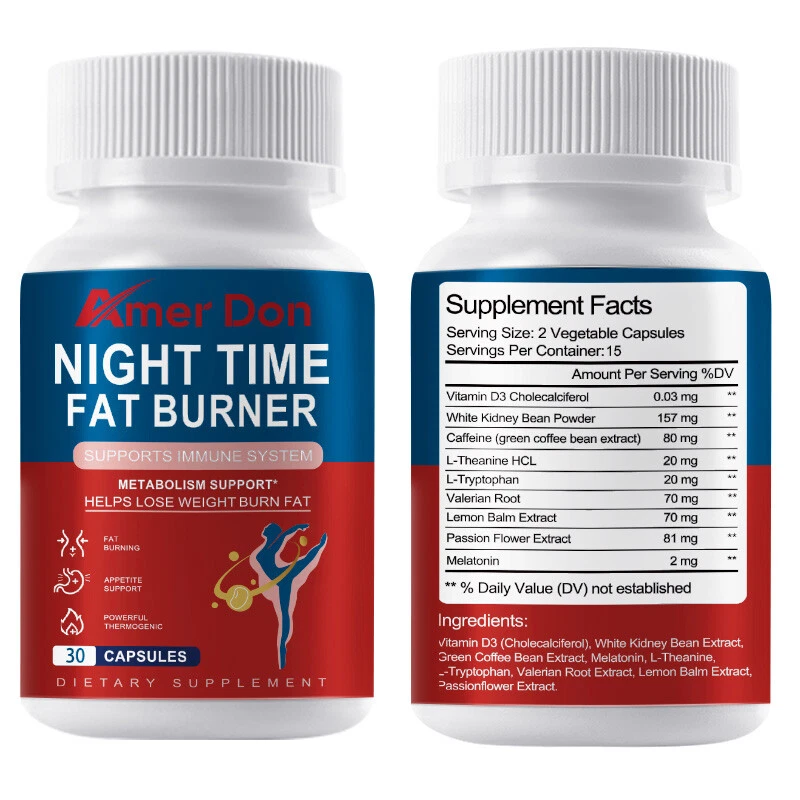 Night Time Fat Burner Supplement For Weight Loss,Detox,Appetite Clean Men Women