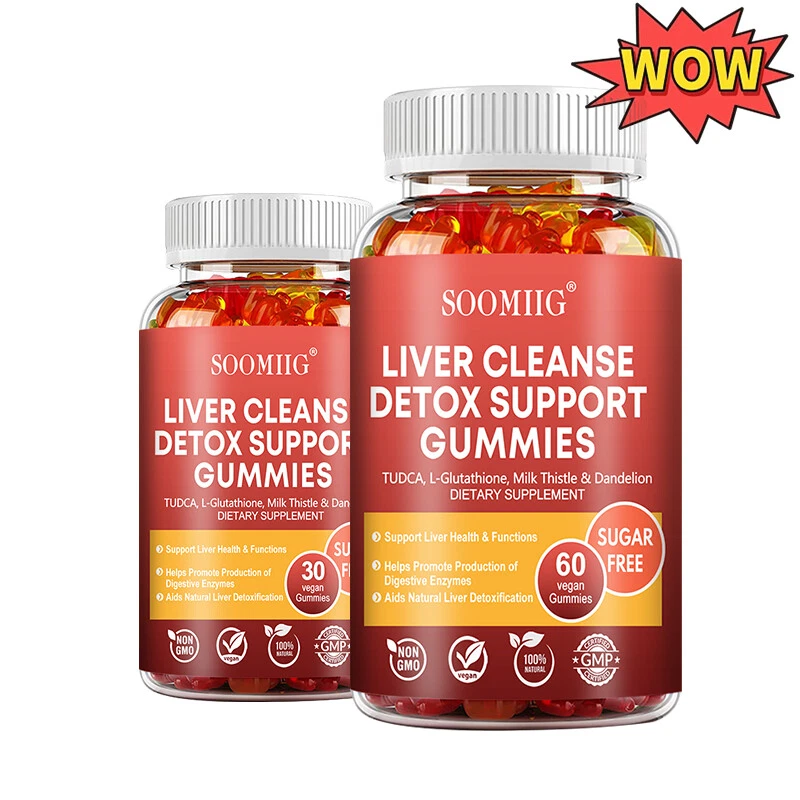 Liver Support Cleanse Detox Health Formula Powerful Vegan Gummies 30/60ct