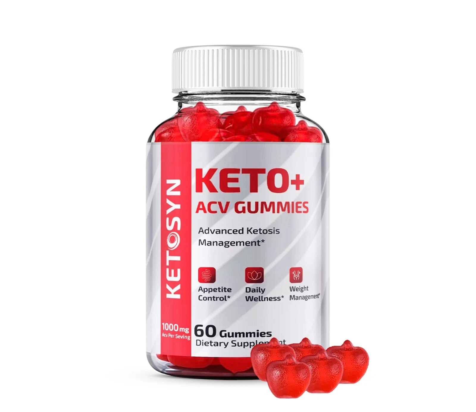 Ketosyn Keto ACV Gummies Weight Loss Vitamin B6 Dietary Supplement (60 Gummies)
