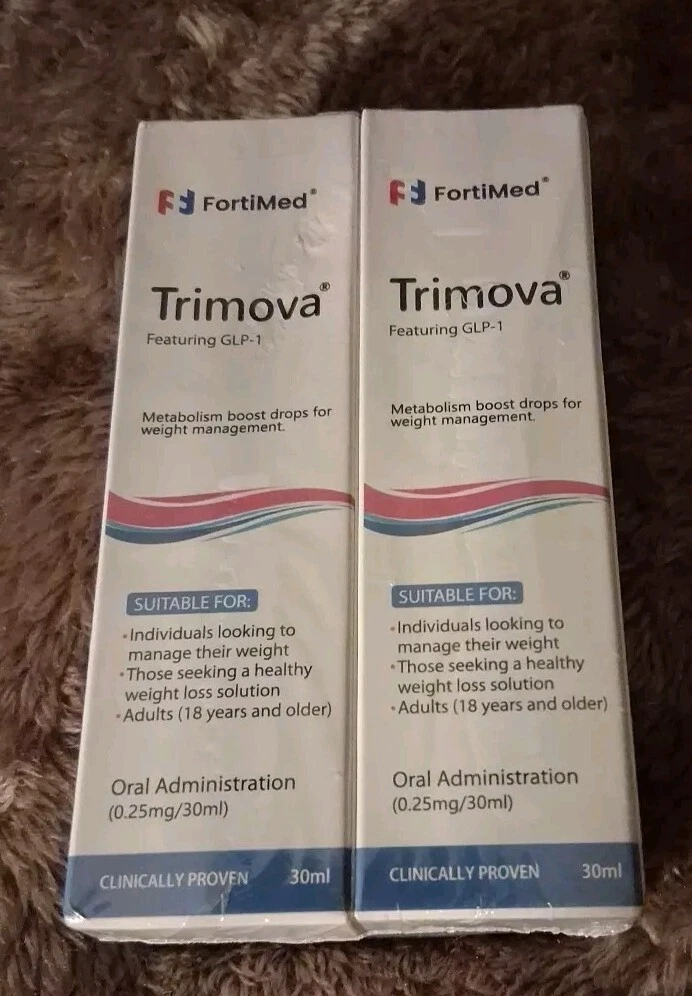 FortiMed Trimova GLP-1 Metabolism Boost Oral Drops X 2 Weight Loss 30ml Sealed