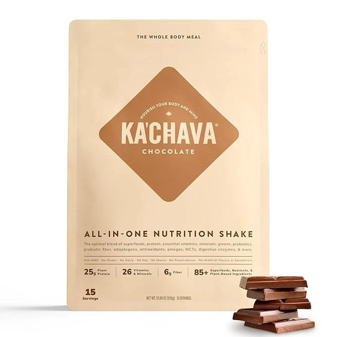 Ka’Chava All-In-One Nutrition Shake Blend, Chocolate, 15 Servings, 85+ Superfood