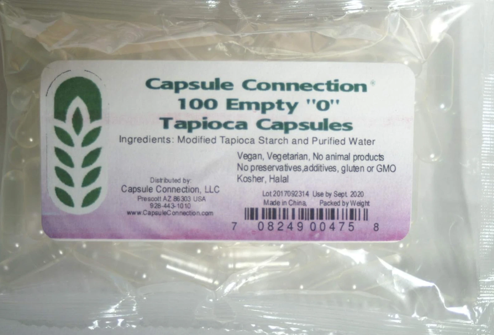 Empty Capsules 1000 Count - Size 0 , Non-GMO USA ZERO Size Tapioca Vegetarian US