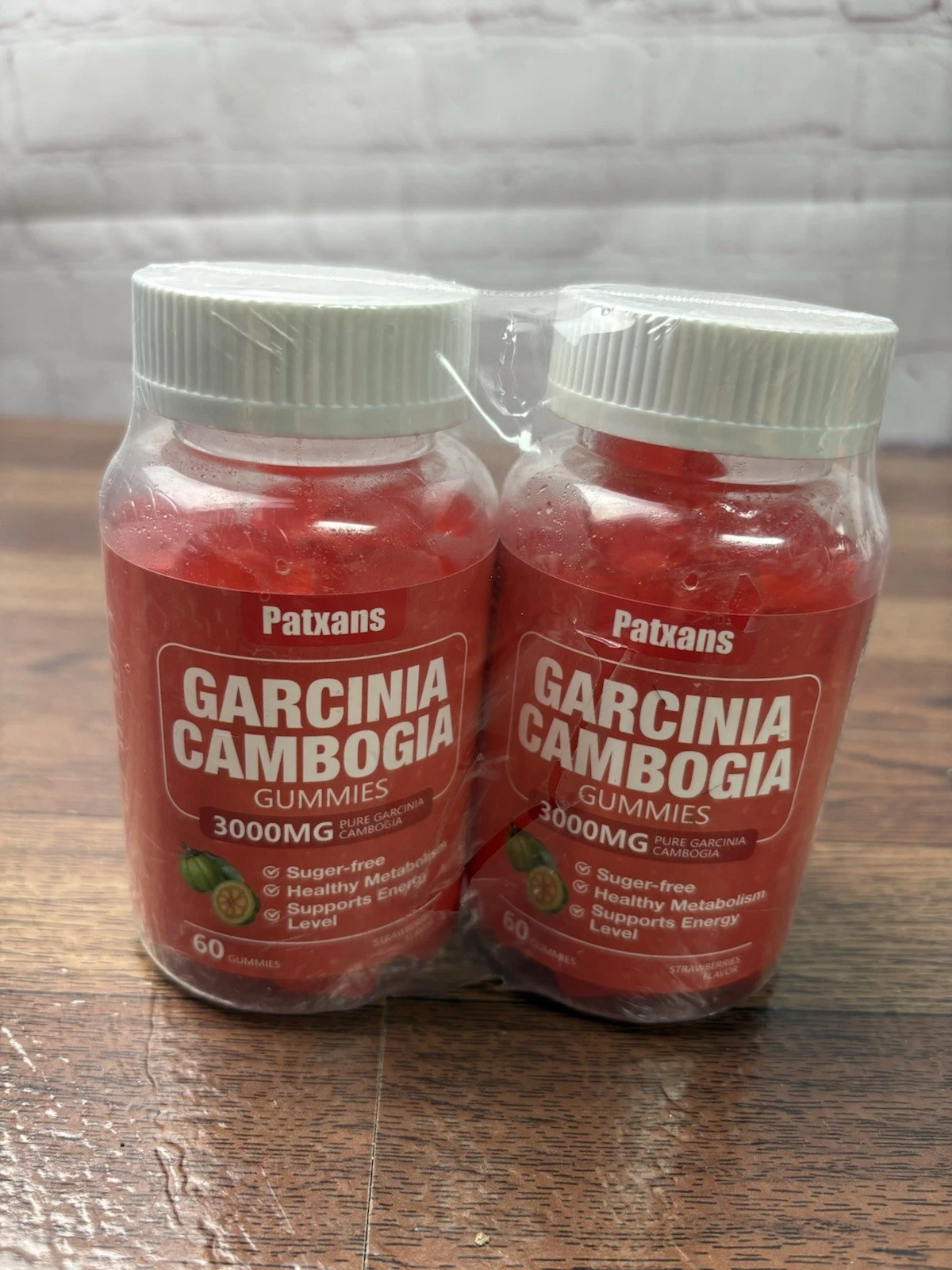 2 PK Patxans Garcinia Cambogia 1000mg 60 Strawberry Veg Gummies Exp 8/26
