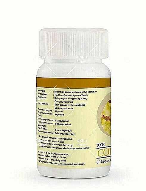 1 Bottle DXN Cordyceps 60 Capsules Cordyceps Sinensis Boost Respiratory Immunity