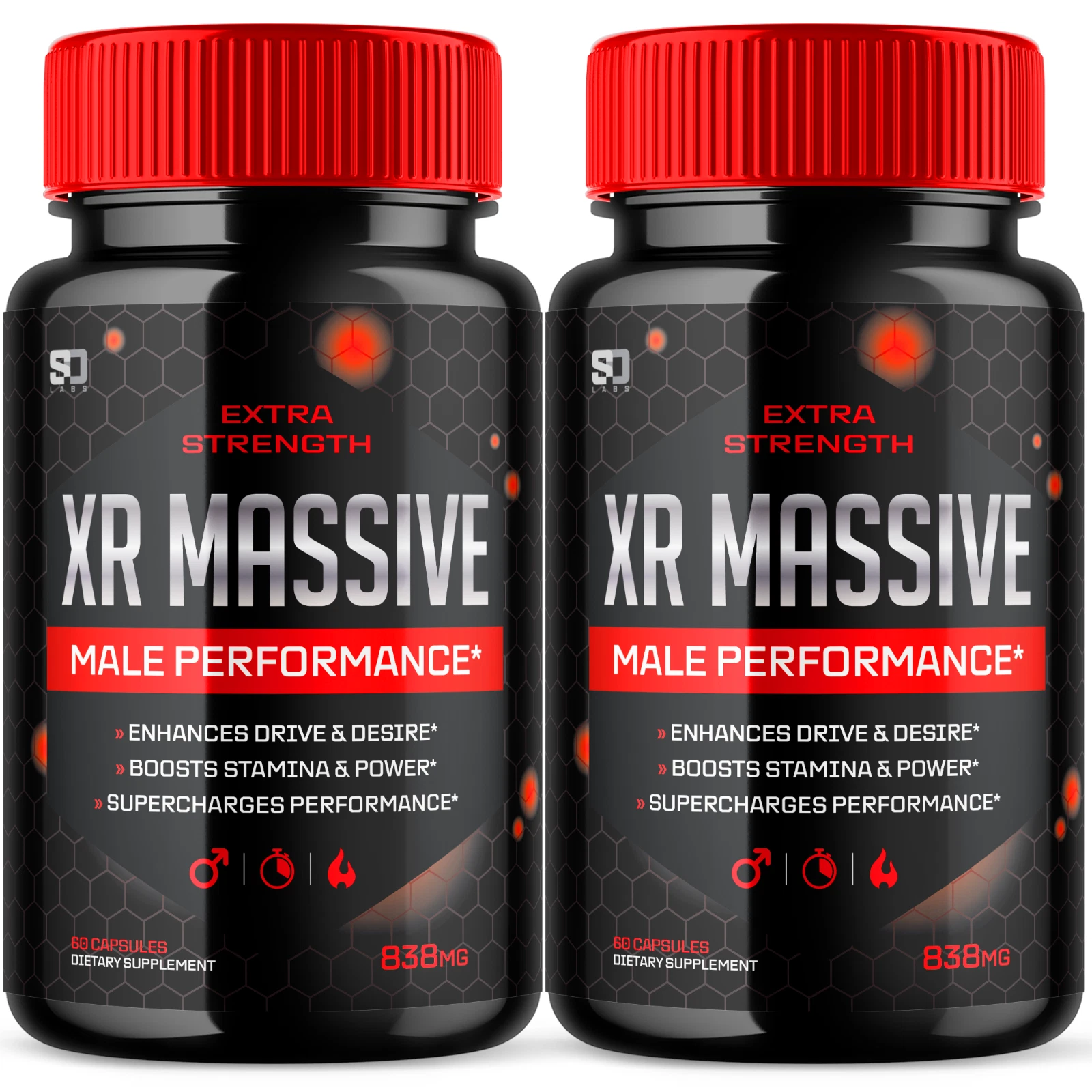 (2 Pack) XR Massive Men Pills, Maximize Energy, Vitality & Stamina 120 Capsules
