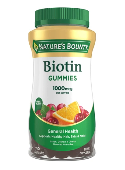 Nature's Bounty Biotin Gummies- Multi-Flavored- 1000 mcg- 110 Ct