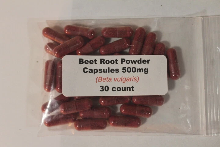 Beet Root Powder Capsules (Beta vulgaris rubra) 500mg - 30 count