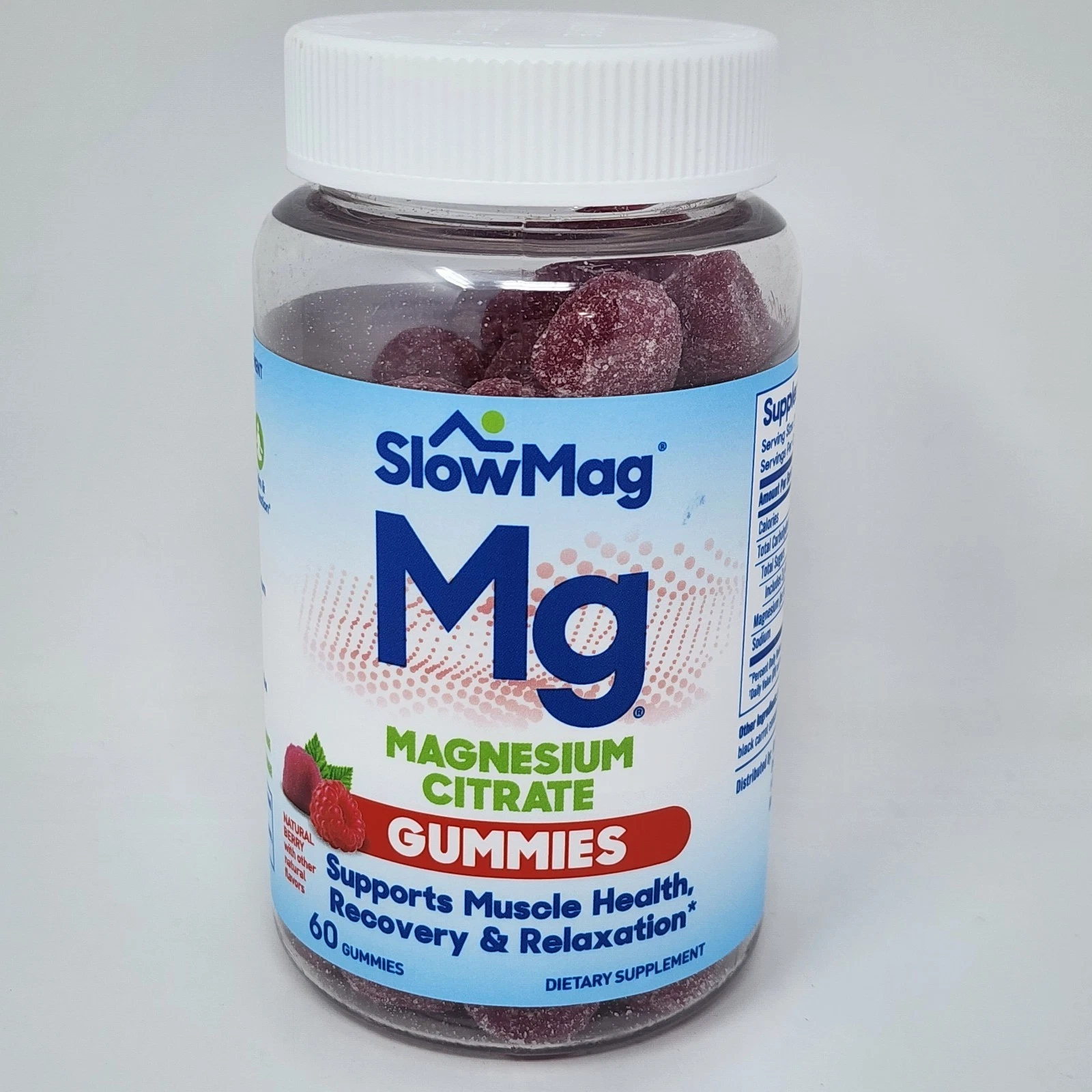 SlowMag Mg Magnesium Citrate Gummies, 60 Gummies Exp 12/2025