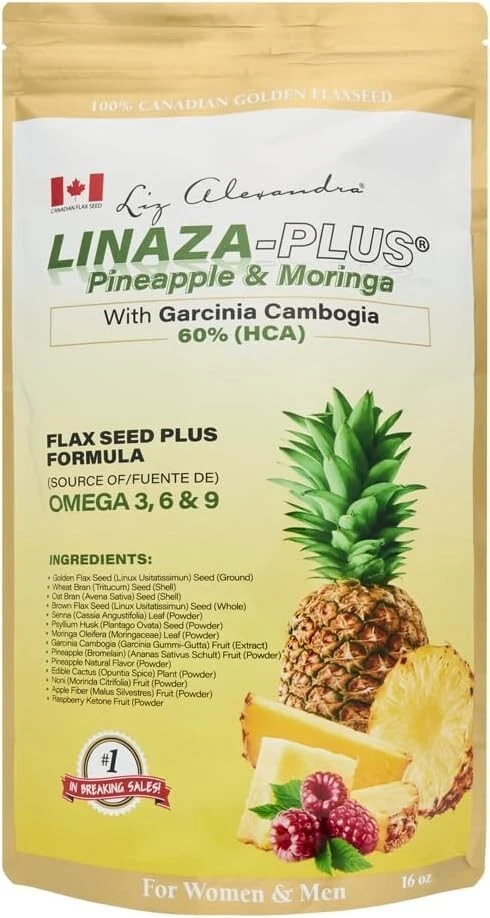 Linaza Plus with Pineapple, Moringa and Garcinia Cambogia 16oz,Slimming.