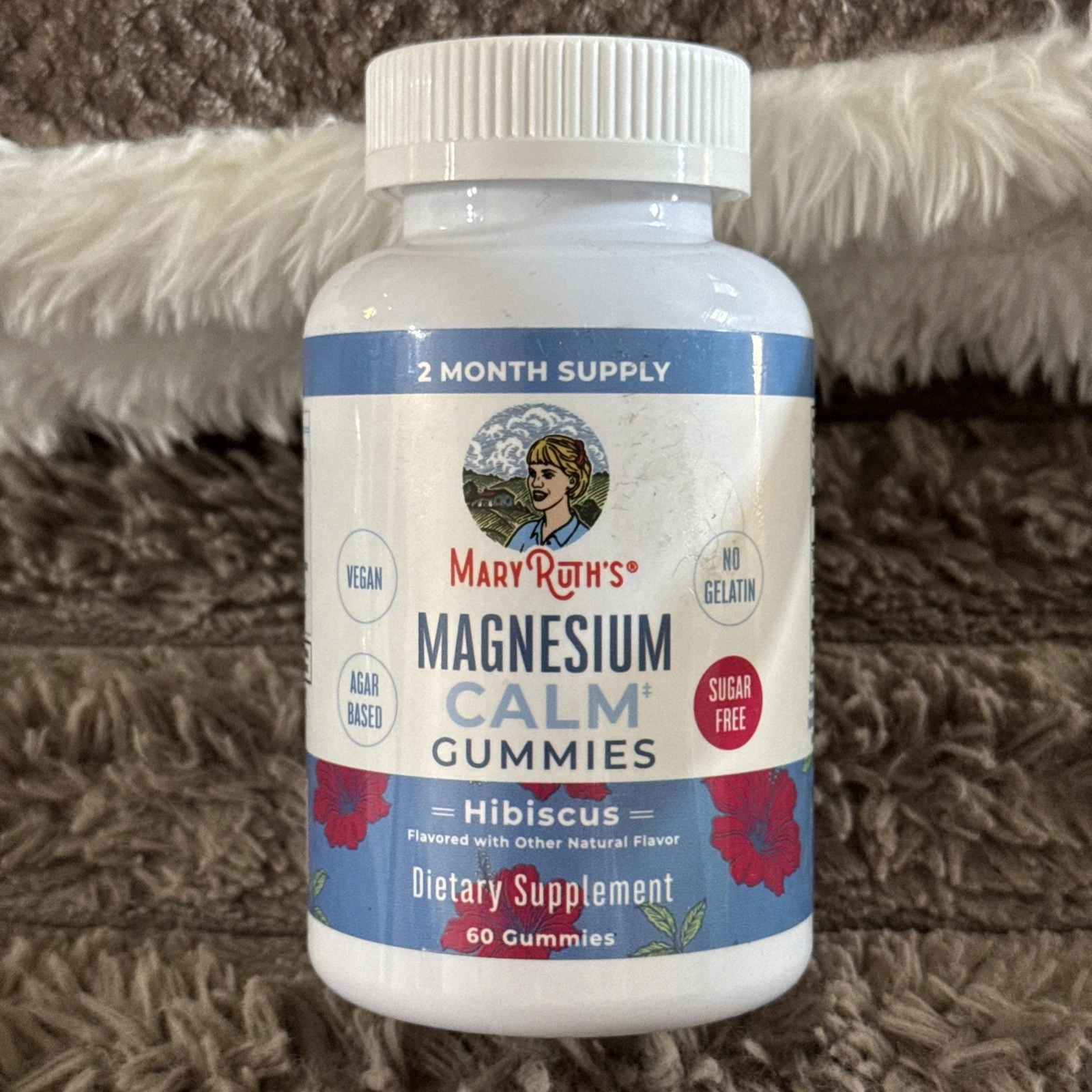 MaryRuth Organics Magnesium Citrate Gummies 60 Count Hibiscus Flavor Exp 2/26