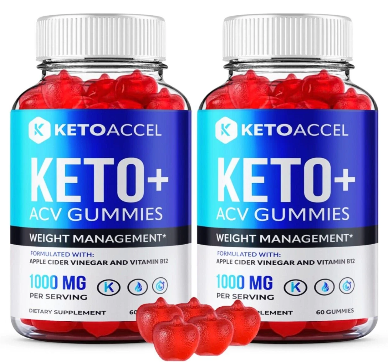 Keto Accel ACV Keto Chew Gummies for Weight Loss Management (120 Gummies) 2-Pack