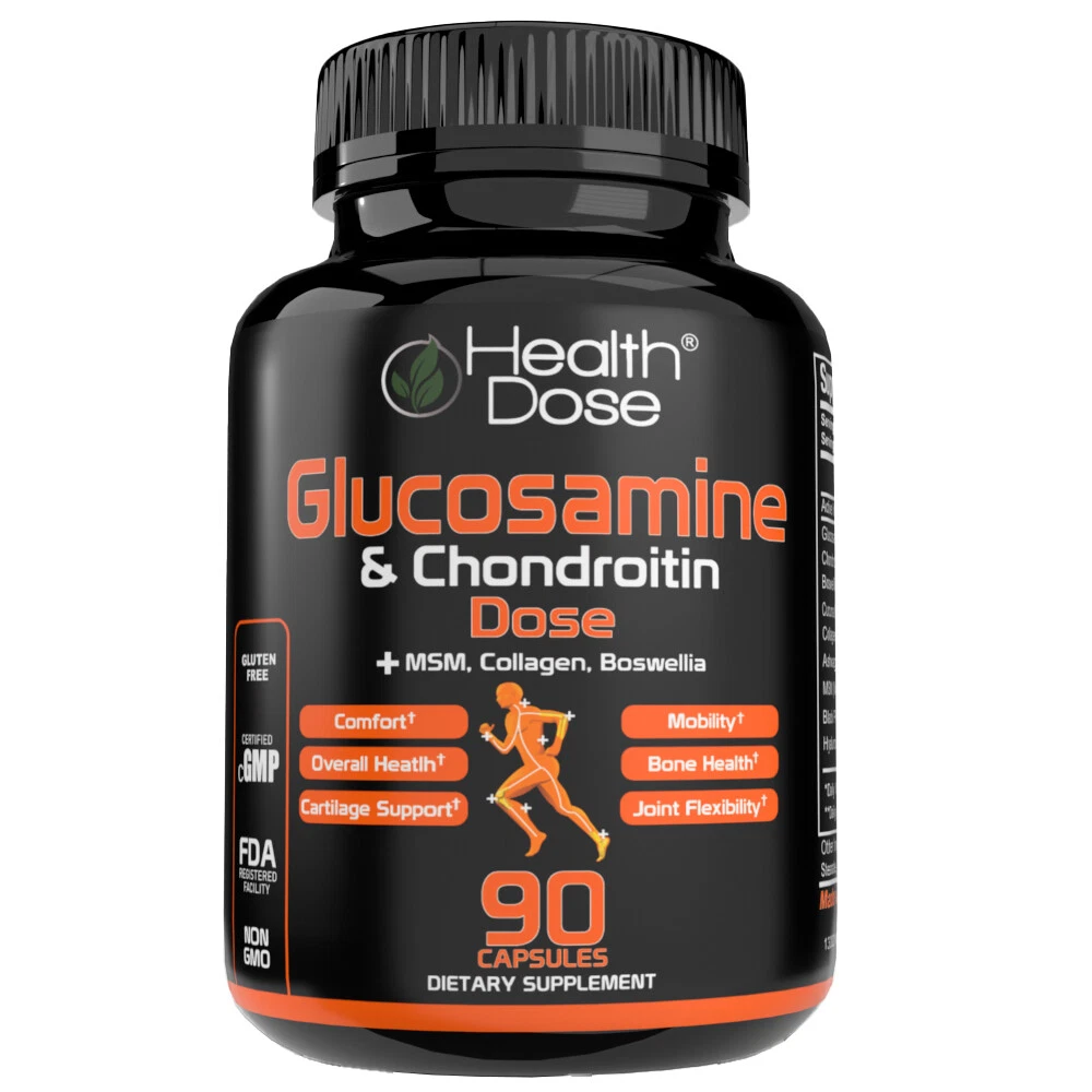Health Dose Premium Glucosamine & Chondroitin, Joint Support - 90 Capsules