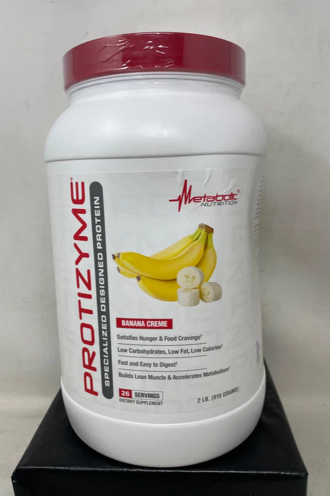 Metabolic Nutrition Protizyme Whey Protein Powder, Banana Creme, 2lb Exp. 7/27