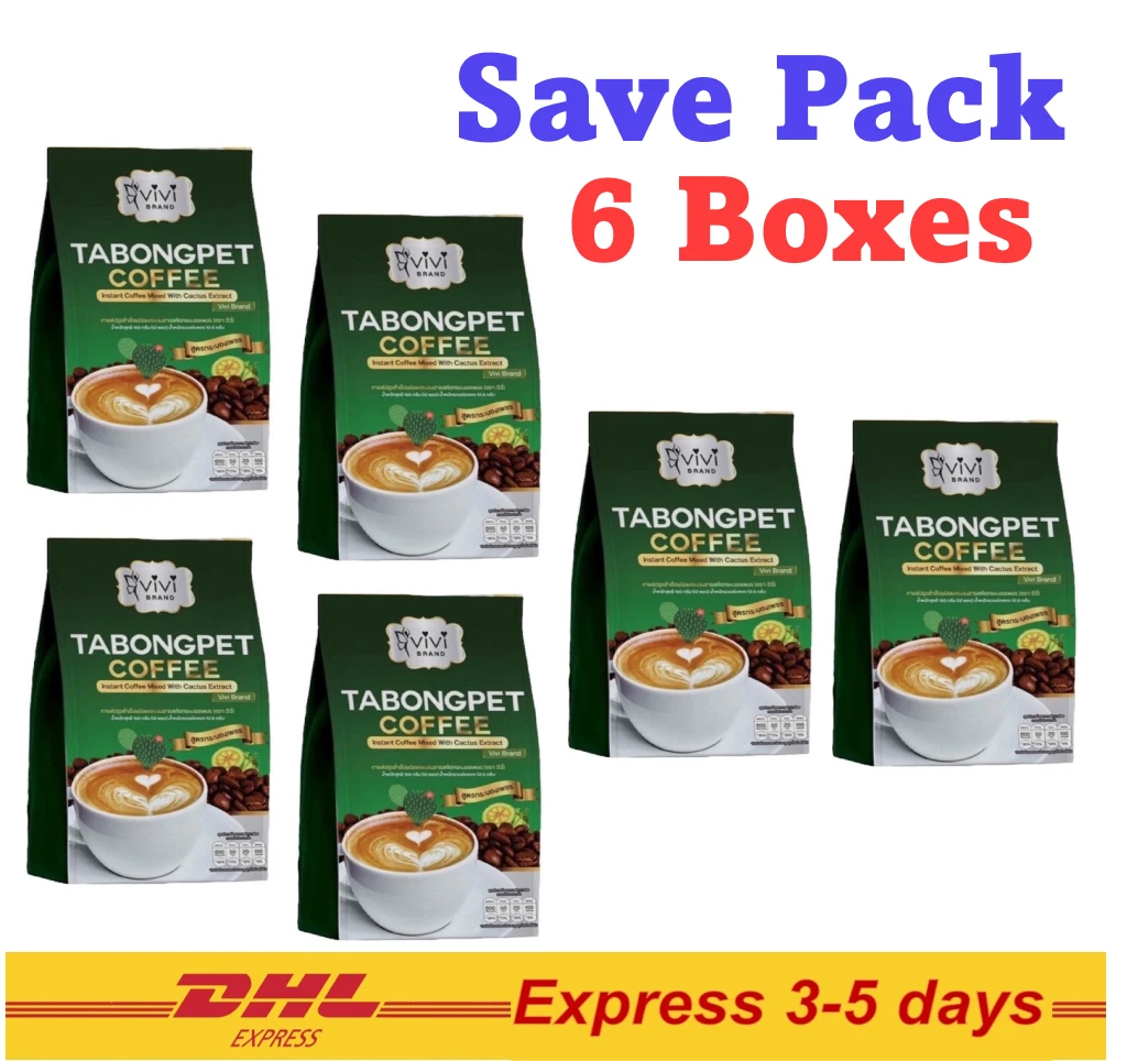 6X VIVI Burn Fat Coffee Cactus Tabongpet Extract Fast Slim No Sugar Instant