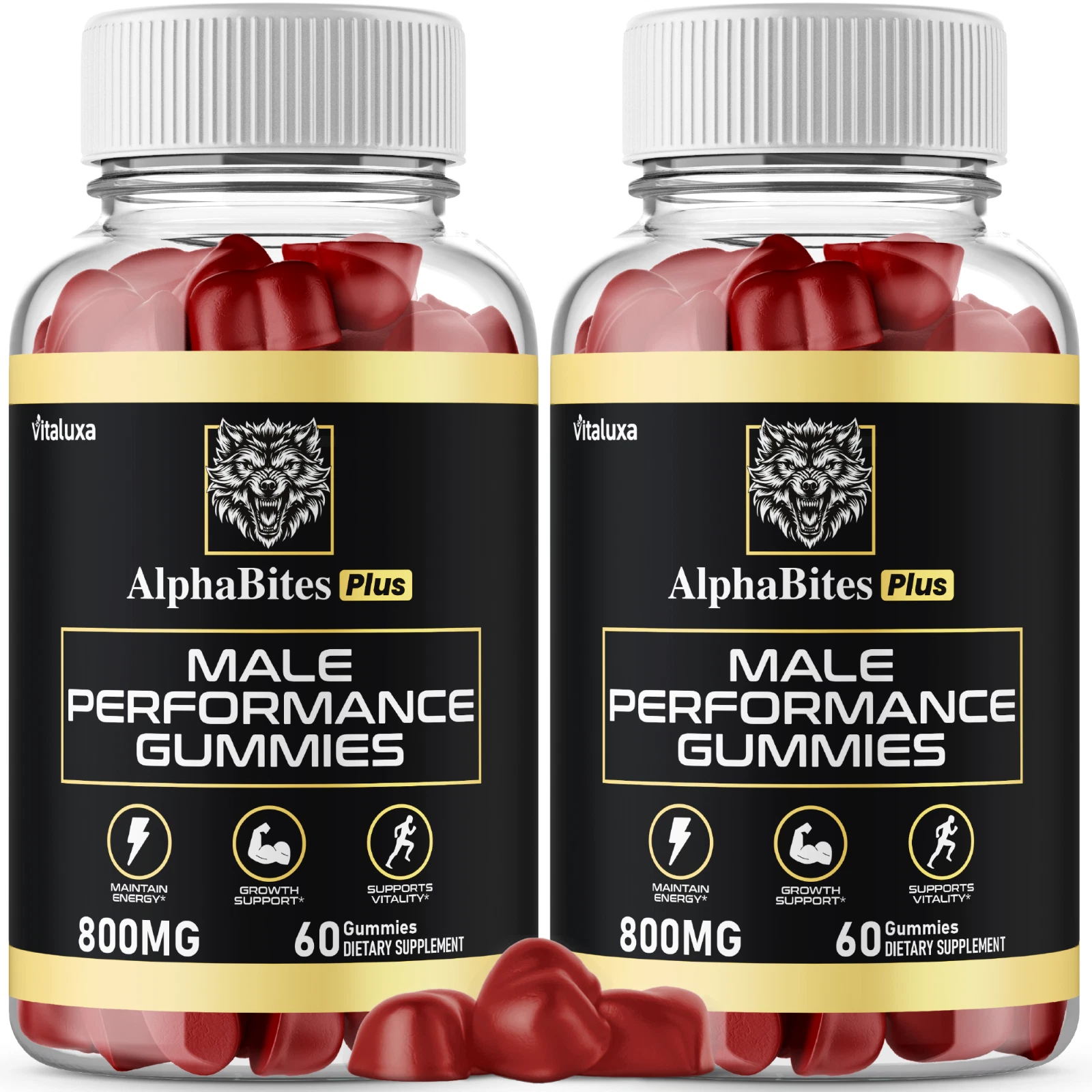 (2 Pack) Alpha Bites Gummies AlphaBites for Max Performance Gummy (120 Gummies)