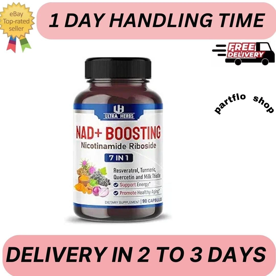 NAD+ Boosting Supplement 14,300 Mg NR with Resveratrol Quercetin Milk Thistle -