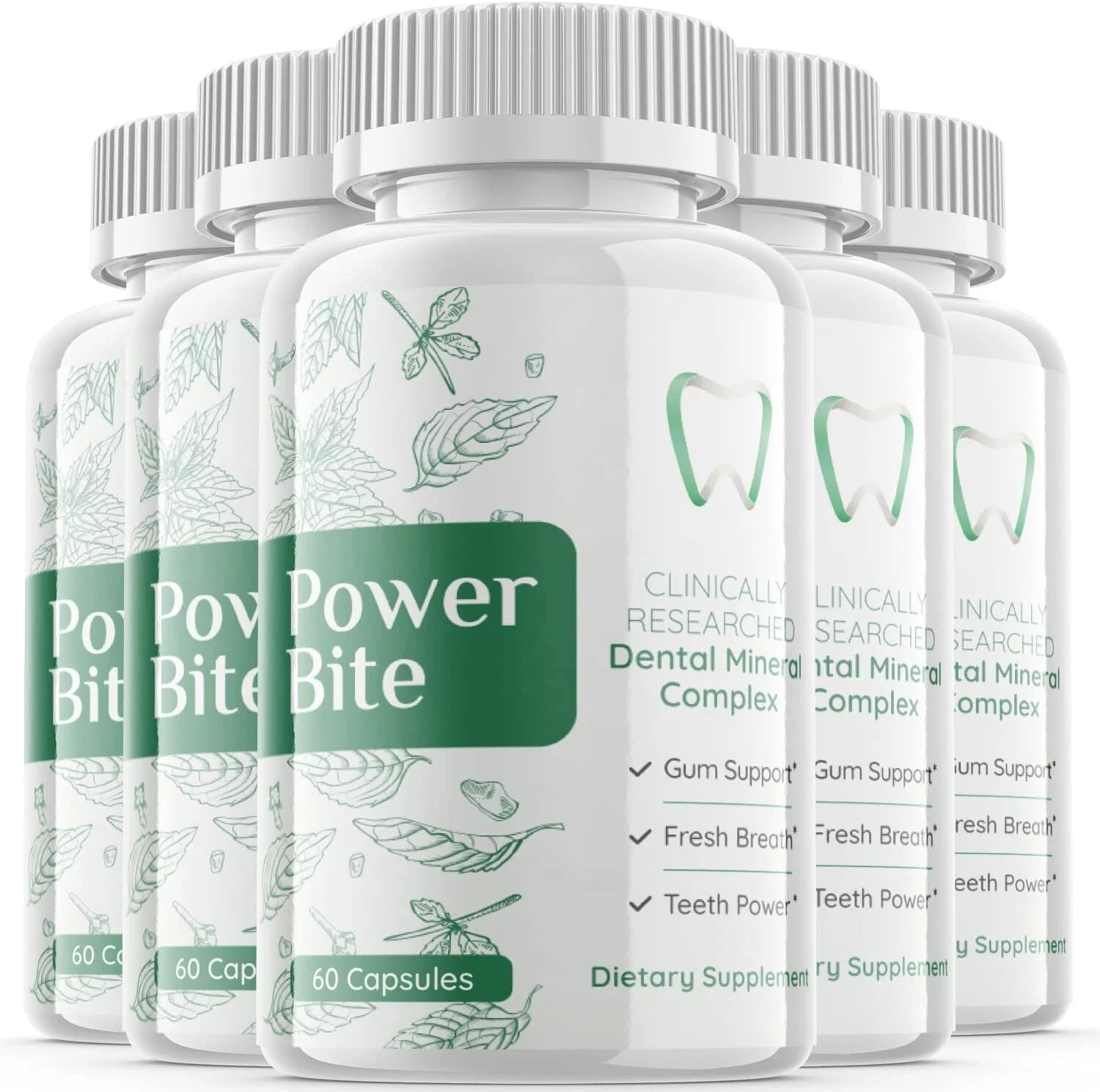 5 - Power Bite Oral Probiotic - Dietary Supplement Pills For Teeth & Gums Repair