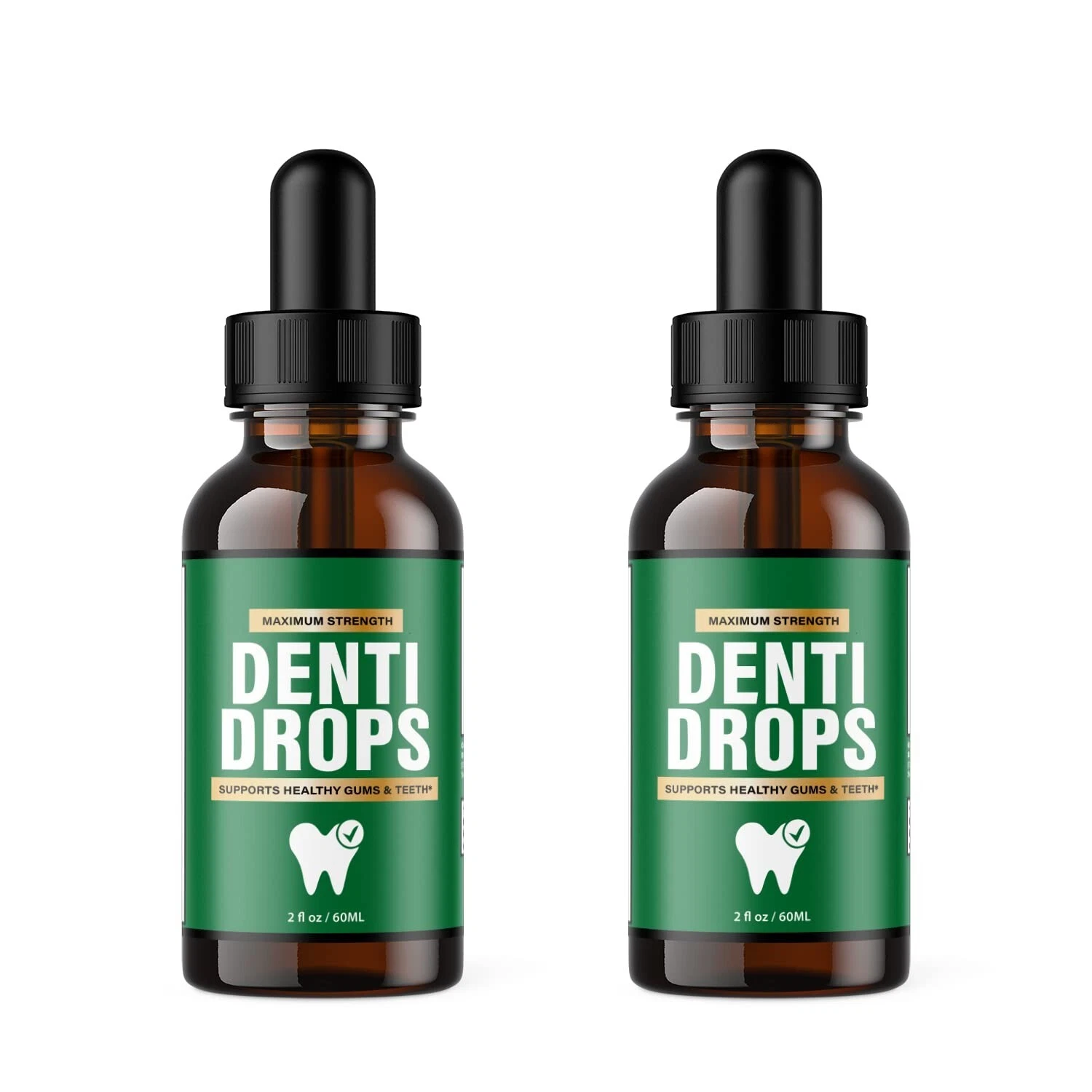 2 Pack - Denti Drops Maximum Strength Drops - Support for Healthy Gums and Teeth