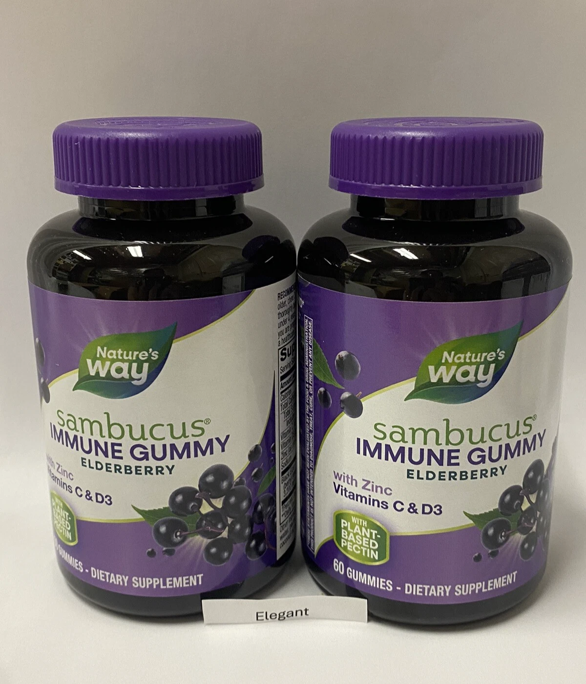 2 X Nature’S Way Sambucus Elderberry Immune Gummies 120 Total Daily Support
