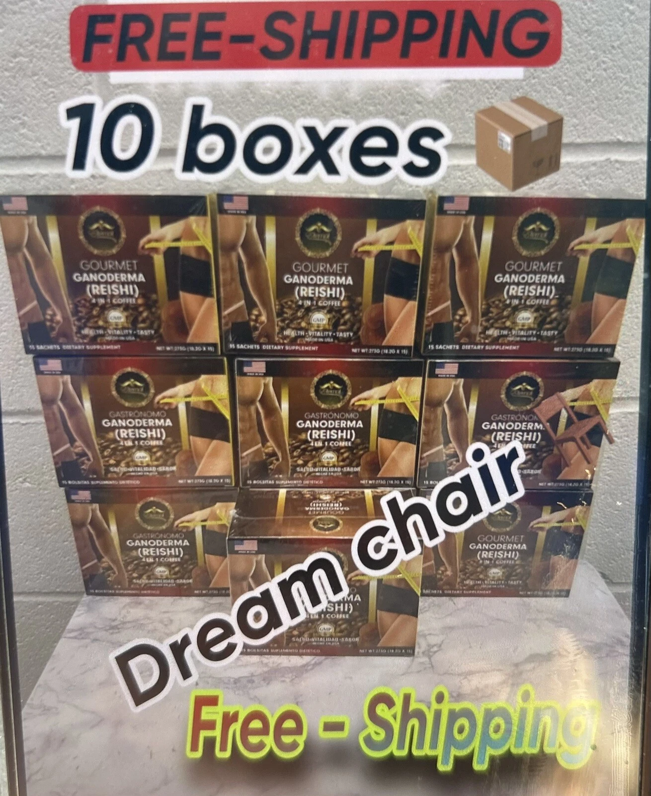 (USA SELLER) Coffee With Ganoderma Eternal Loose Weight Easy. 10 Boxes Bundle.