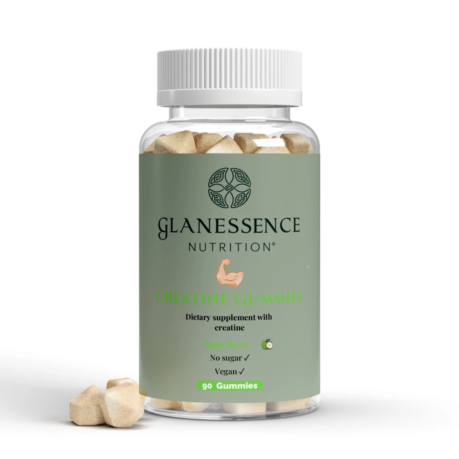 Creatine Gummies 5000mg – 90 Apple Flavor Chews | Muscle Strength & Recovery