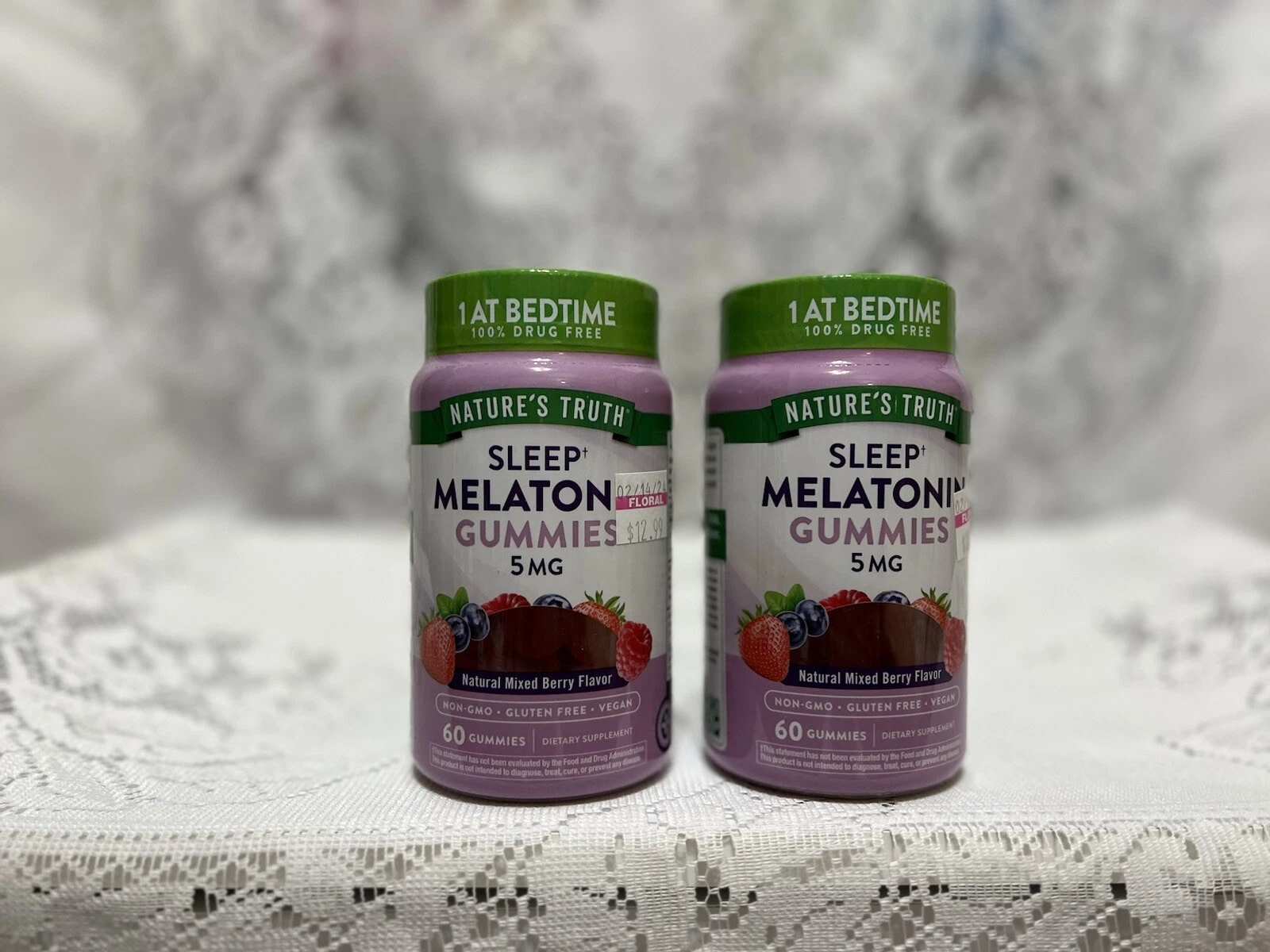 Gummies - Lot of 2 Nature's Truth Melatonin 5mg | 60 Count X 2, Exp 07/2025