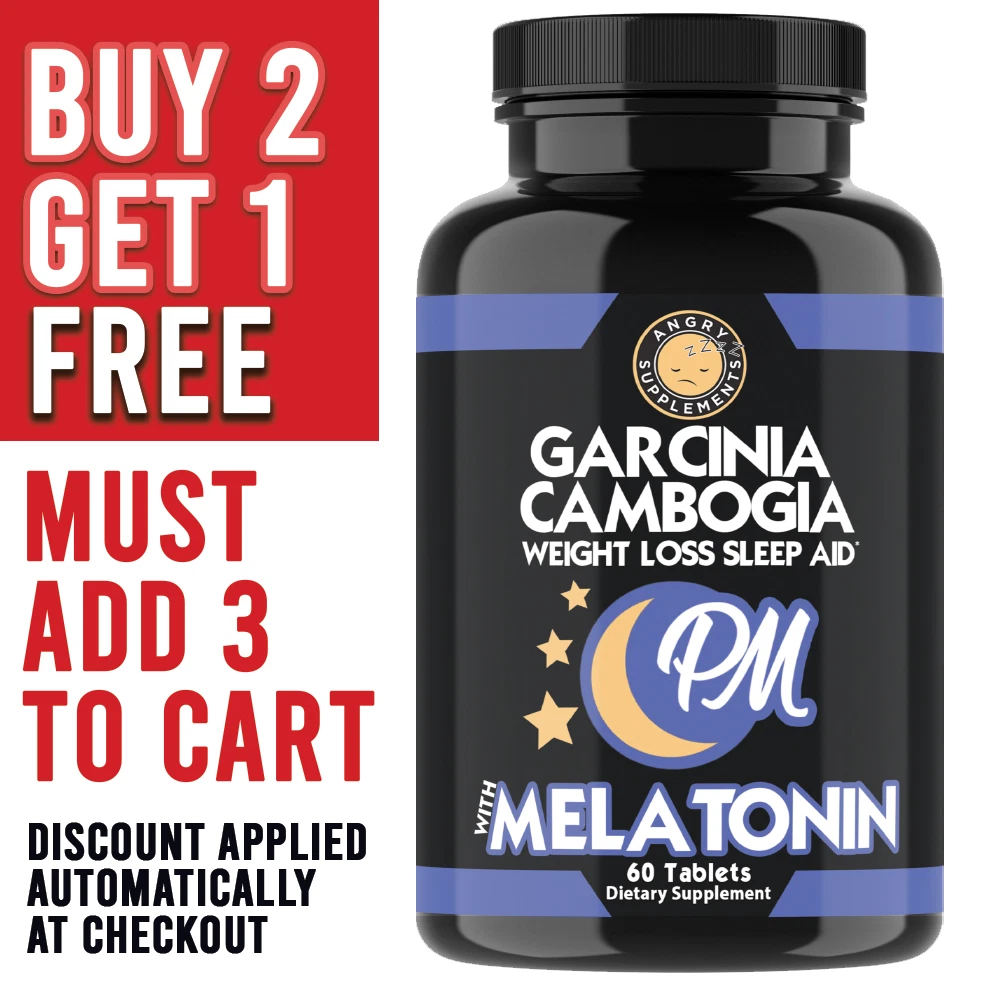 Angry Supplements Garcinia Cambogia PM Sleeping Pills Aid + Weight Loss 1-Pack