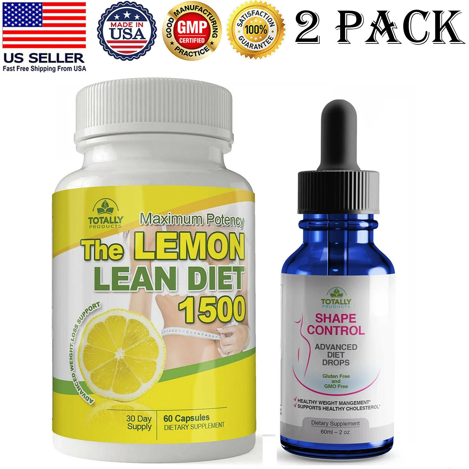 Lemon Lean Caps Natural Diet Drops Weight Loss Fat Burn Appetite Suppressant