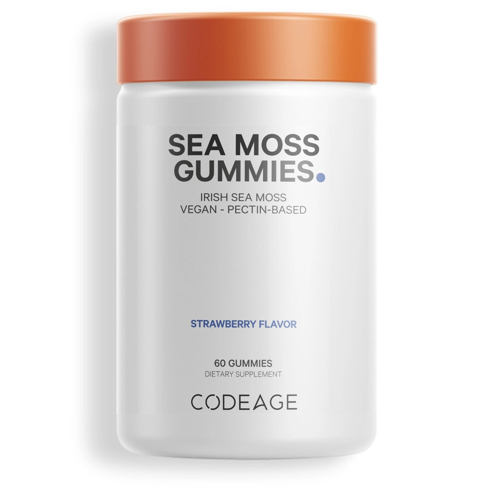 Codeage Sea Moss Gummies, Pectin-Based Chews, Strawberry Flavor, 60 Gummies